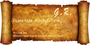 Gyertya Richárd névjegykártya